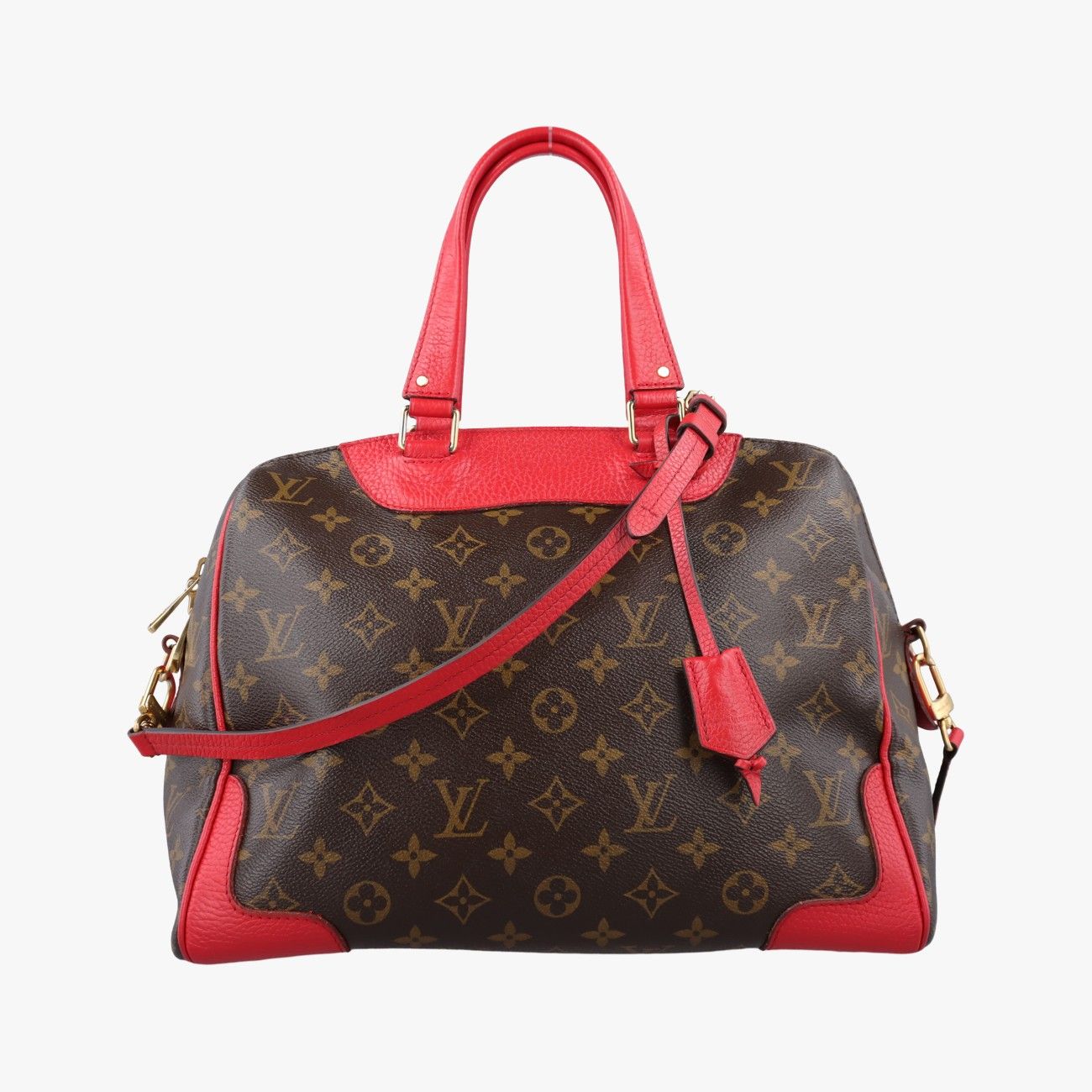 Louis Vuitton Retiro PM Monogram Brown Cerise Canvas Calfskin Shoulder Bag