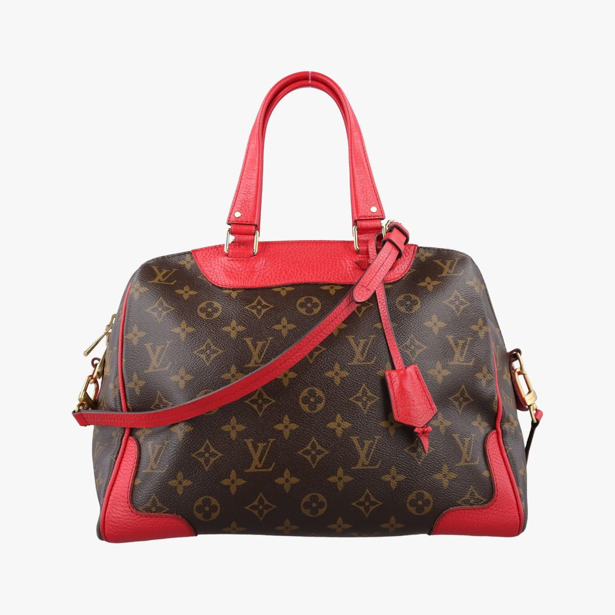 Louis Vuitton Retiro PM Monogram Brown Cerise Canvas Calfskin Shoulder Bag