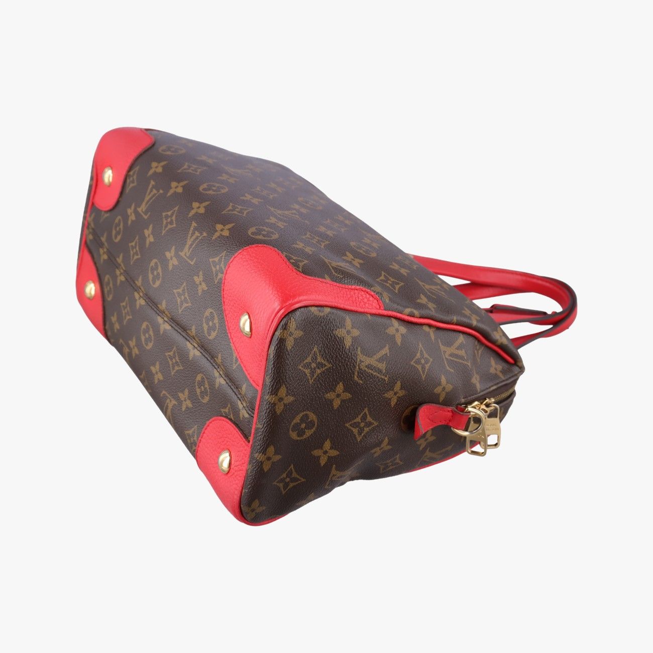 Louis Vuitton Retiro PM Monogram Brown Cerise Canvas Calfskin Shoulder Bag — view 6