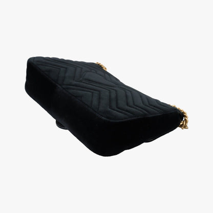 Gucci GG Marmont Black Multicolor Velour Shoulder Bag — view 6