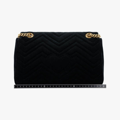Gucci GG Marmont Black Multicolor Velour Shoulder Bag — view 2
