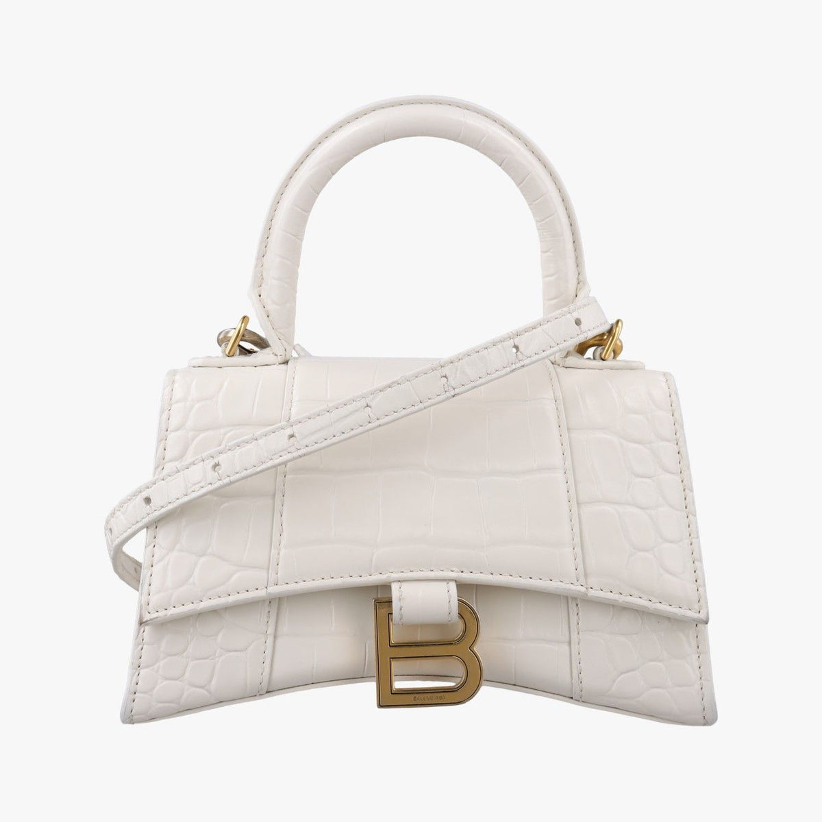Balenciaga Hourglass Mini White Shoulder Bag