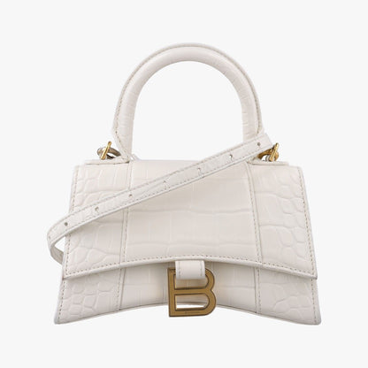 Balenciaga Hourglass Mini White Shoulder Bag