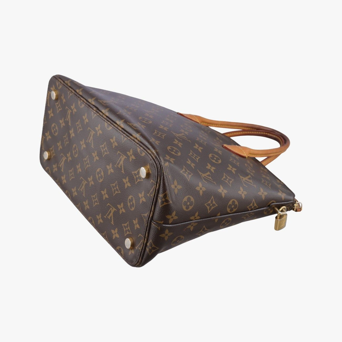 Louis Vuitton MM Monogram Brown Canvas Calfskin Handbag — view 6