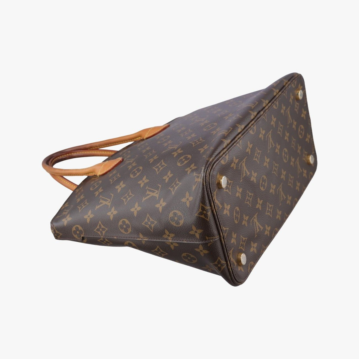 Louis Vuitton MM Monogram Brown Canvas Calfskin Handbag — view 7