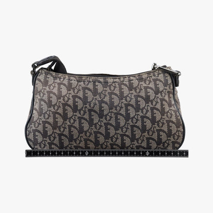 Dior Trotter Double Saddle Gray Brown Jacquard Shoulder Bag — view 2