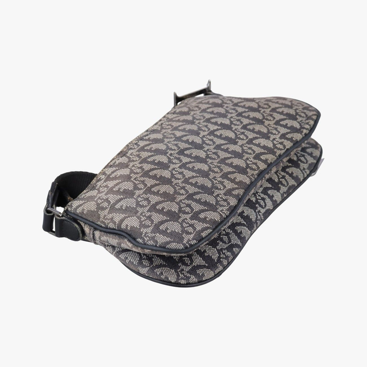 Dior Trotter Double Saddle Gray Brown Jacquard Shoulder Bag — view 7