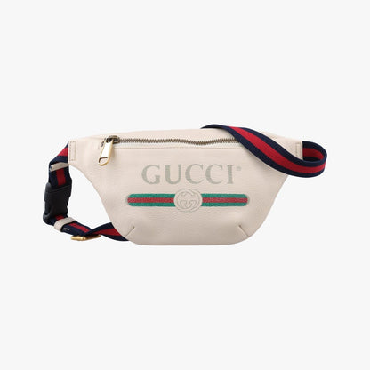 Gucci Print White Leather Handbag