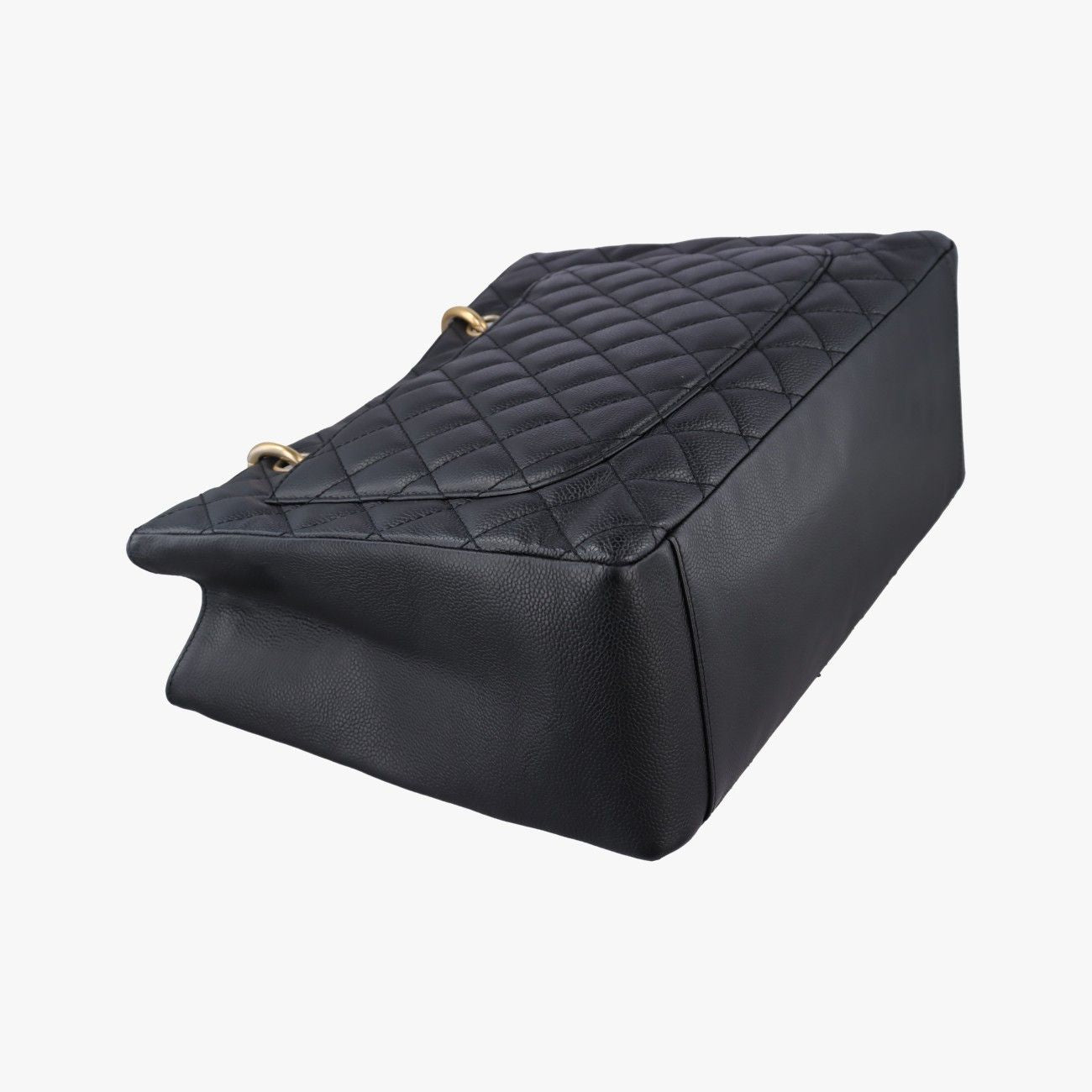 Chanel Quilted CC Logo Grand Shopping Tote GST Black Caviar Leather — view 7