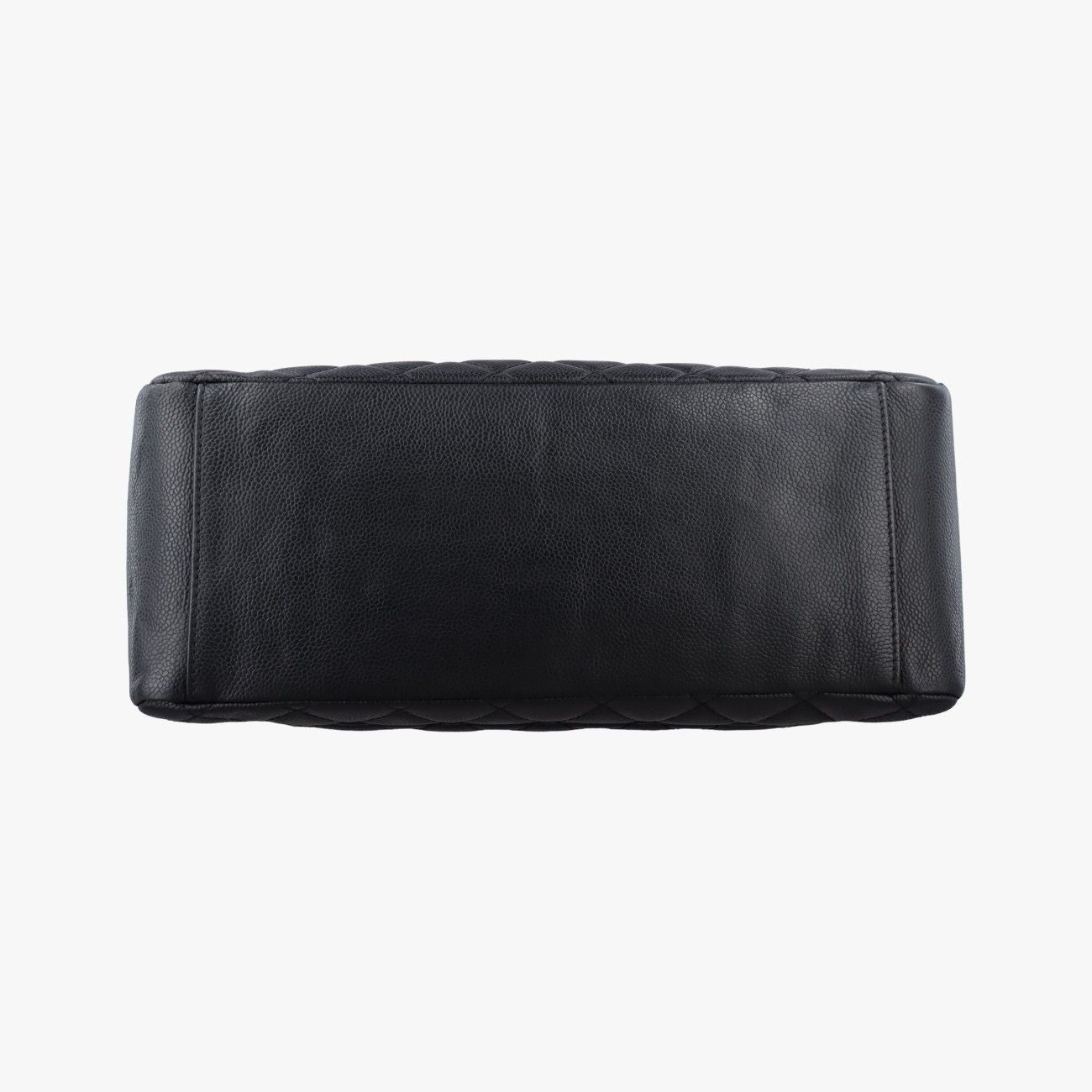 Chanel Quilted CC Logo Grand Shopping Tote GST Black Caviar Leather — view 3