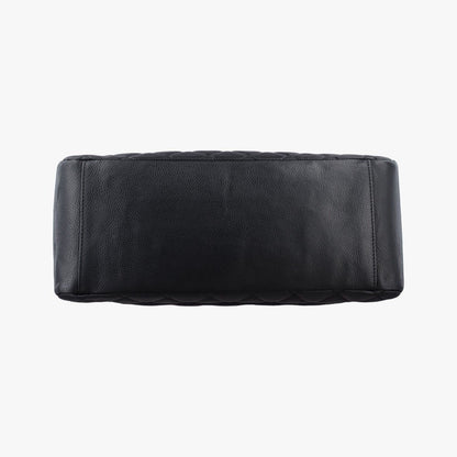 Chanel Quilted CC Logo Grand Shopping Tote GST Black Caviar Leather — view 3