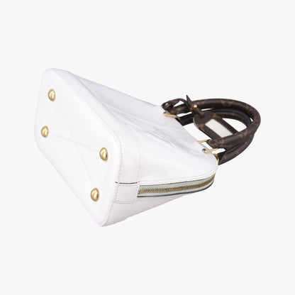Louis Vuitton Alma BB White Vernis Handbag — view 4