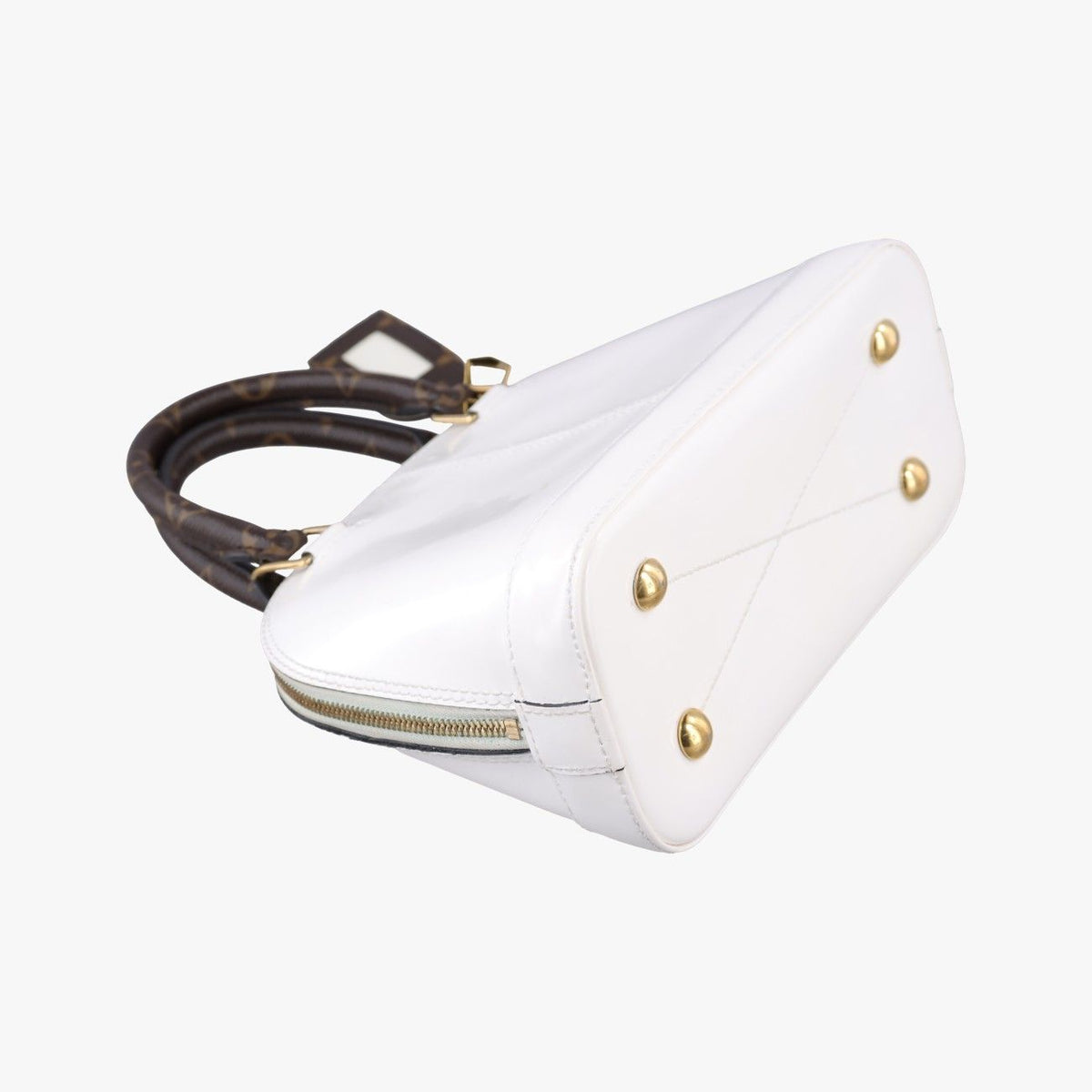 Louis Vuitton Alma BB White Vernis Handbag — view 7
