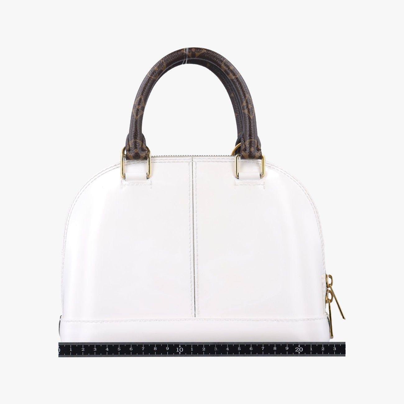 Louis Vuitton Alma BB White Vernis Handbag — view 2