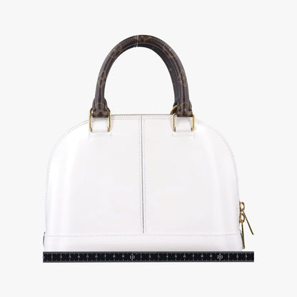Louis Vuitton Alma BB White Vernis Handbag — view 2