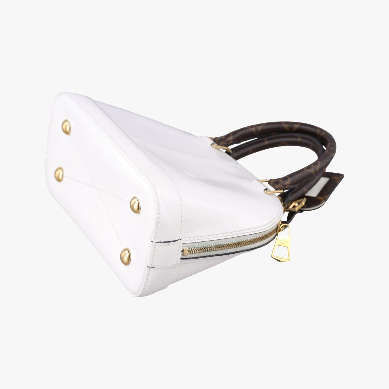 Louis Vuitton Alma BB White Vernis Handbag — view 6