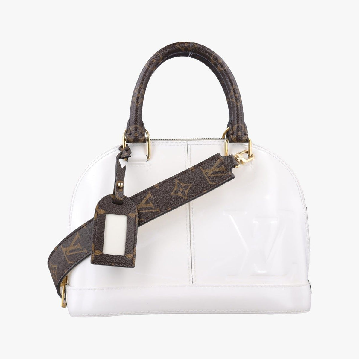 Louis Vuitton Alma BB White Vernis Handbag