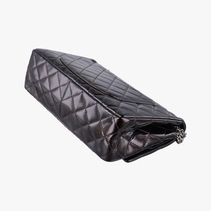 Chanel 2.55 Double Flap Quilted Wine Red Patent Handbag — view 6