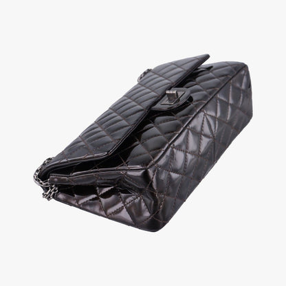Chanel 2.55 Double Flap Quilted Wine Red Patent Handbag — view 5