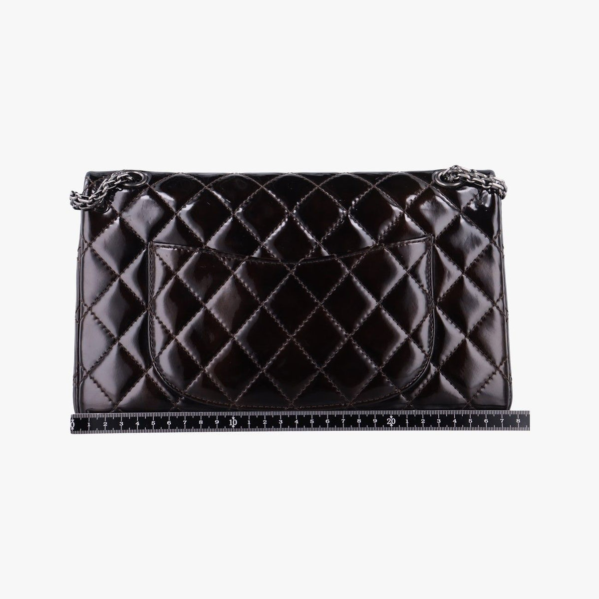 Chanel 2.55 Double Flap Quilted Wine Red Patent Handbag — view 2