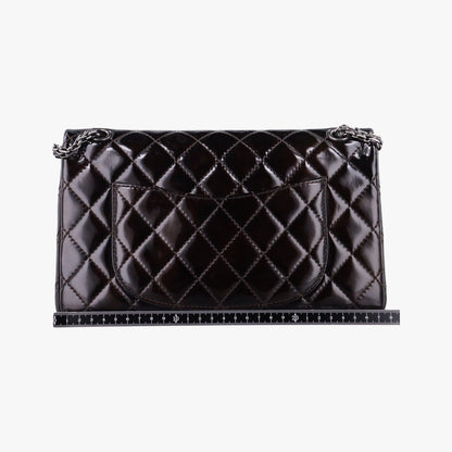 Chanel 2.55 Double Flap Quilted Wine Red Patent Handbag — view 2