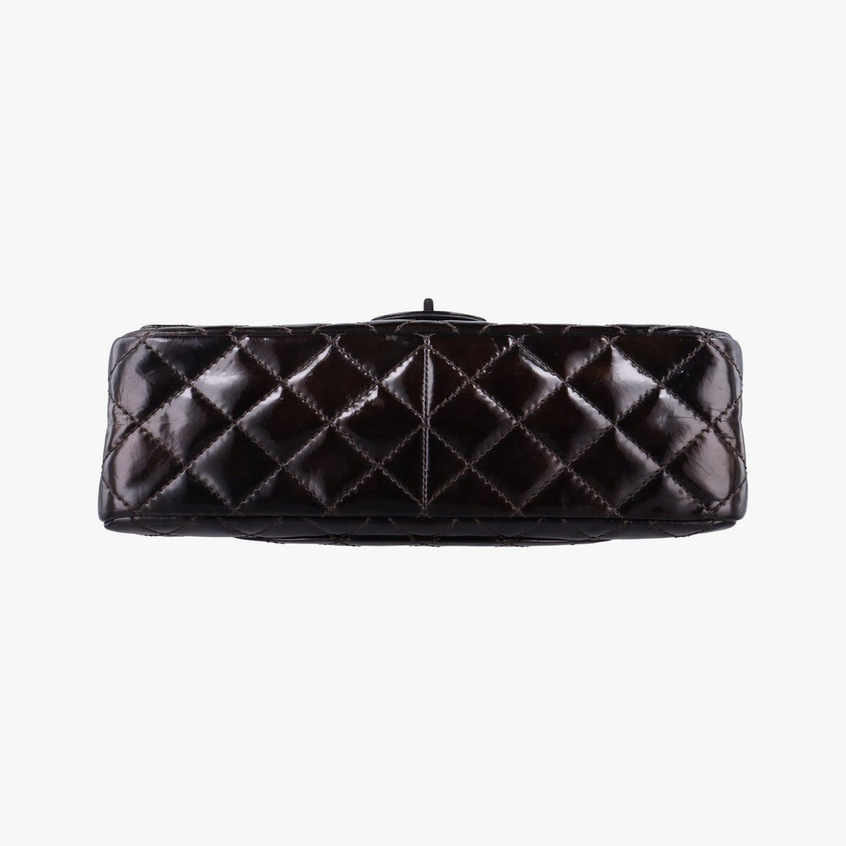 Chanel 2.55 Double Flap Quilted Wine Red Patent Handbag — view 3