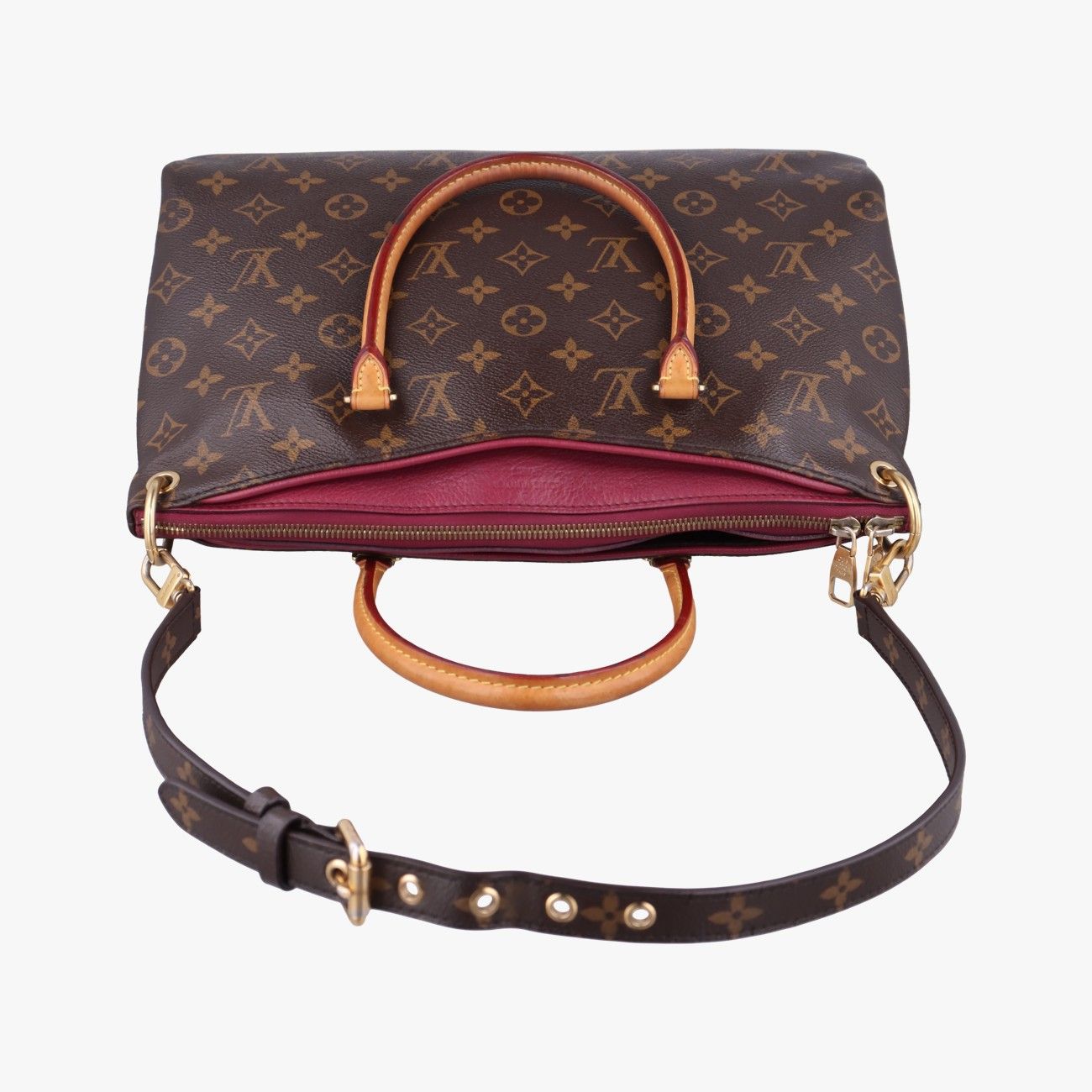 Louis Vuitton Pallas Monogram Brown Cerise Canvas Calfskin Handbag — view 8