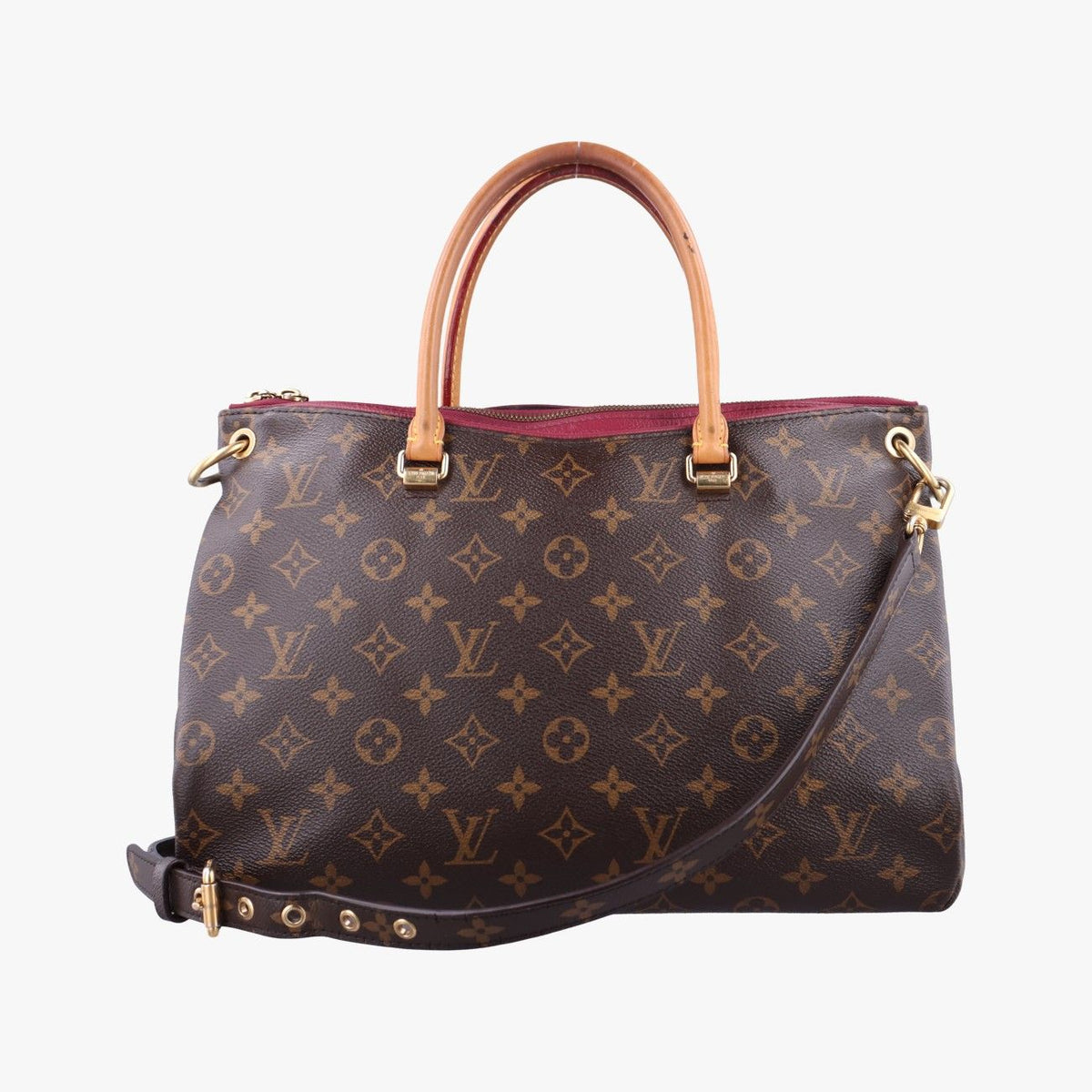 Louis Vuitton Pallas Monogram Brown Cerise Canvas Calfskin Handbag