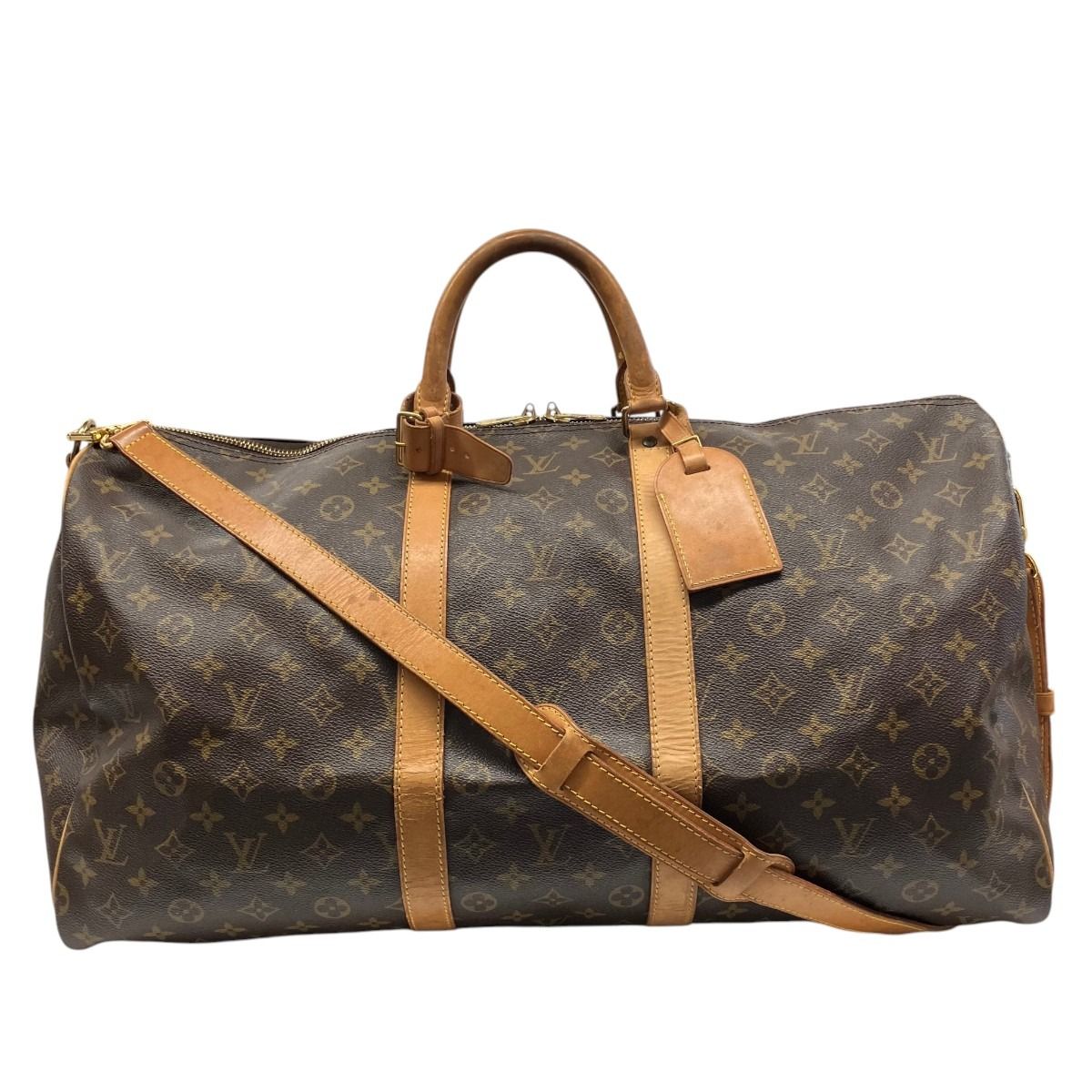 Louis Vuitton Keepall Bandouliere 55 Monogram Boston Bag Canvas