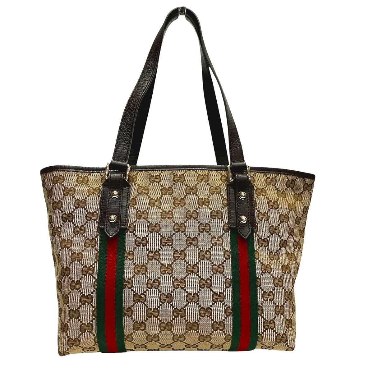 Gucci Sherry Line Tote Canvas Leather — view 2