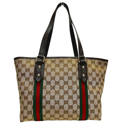Gucci Sherry Line Tote Canvas Leather — view 2