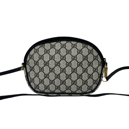 Gucci Vintage GG Logo Leather Shoulder Bag Pochette Crossbody Navy — view 3