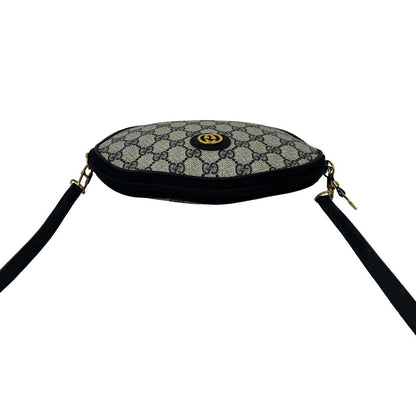 Gucci Vintage GG Logo Leather Shoulder Bag Pochette Crossbody Navy — view 4