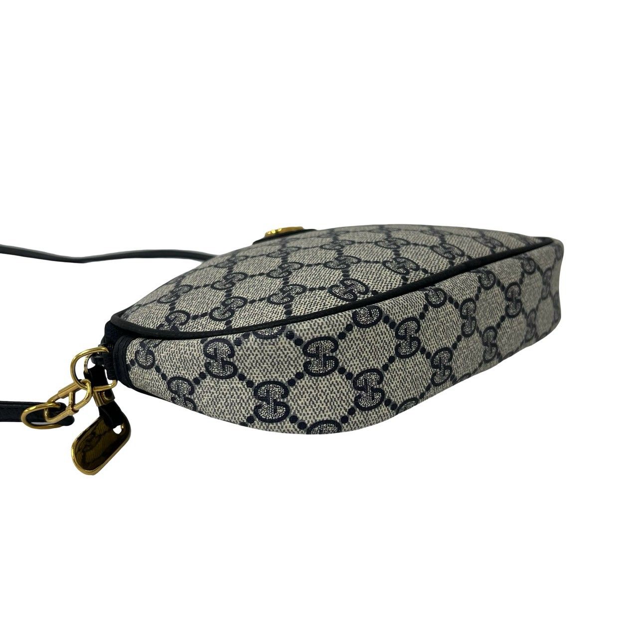 Gucci Vintage GG Logo Leather Shoulder Bag Pochette Crossbody Navy — view 7