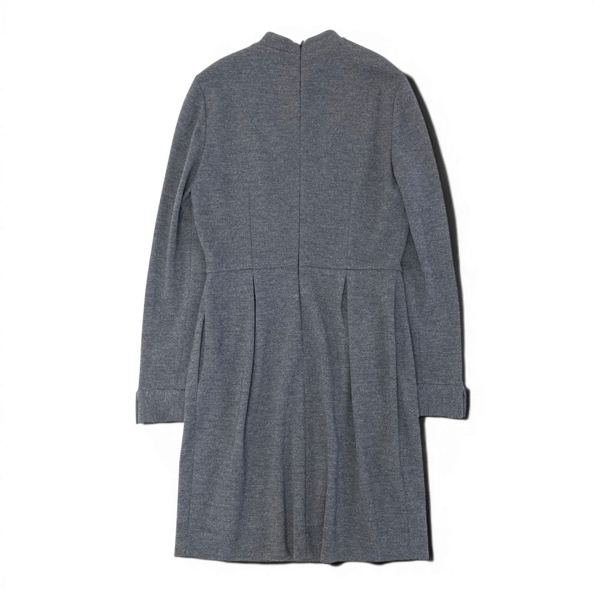 Gucci Ef9 Long Sleeve Dress Stand Collar Gray Wool XL — view 5