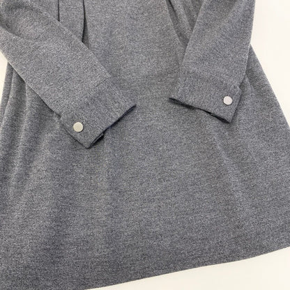 Gucci Ef9 Long Sleeve Dress Stand Collar Gray Wool XL — view 4