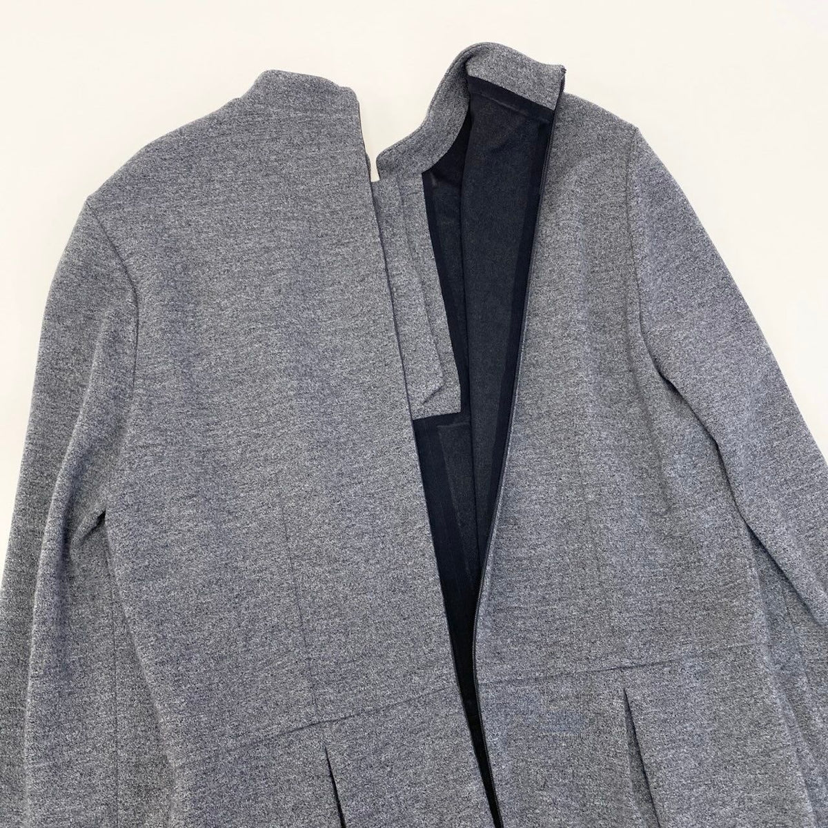 Gucci Ef9 Long Sleeve Dress Stand Collar Gray Wool XL — view 6
