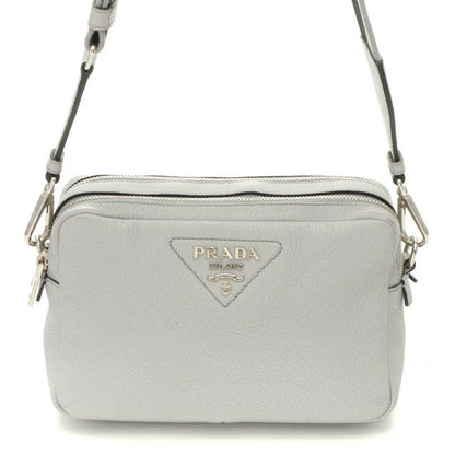 Prada Vitello Daino Small Shoulder Bag Gray Leather