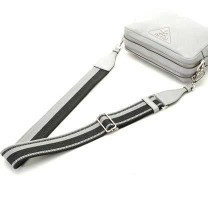 Prada Vitello Daino Small Shoulder Bag Gray Leather — view 4