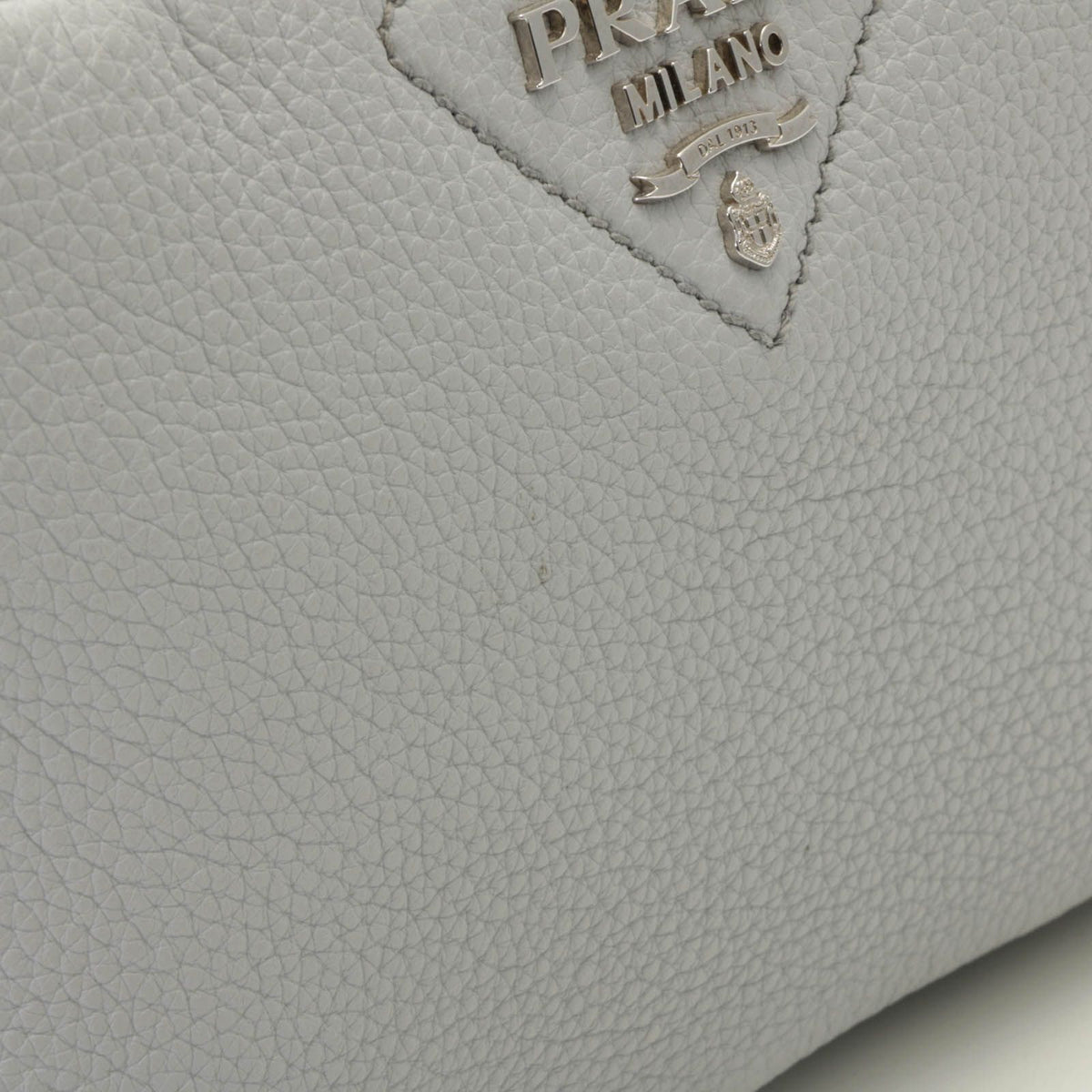 Prada Vitello Daino Small Shoulder Bag Gray Leather — view 5