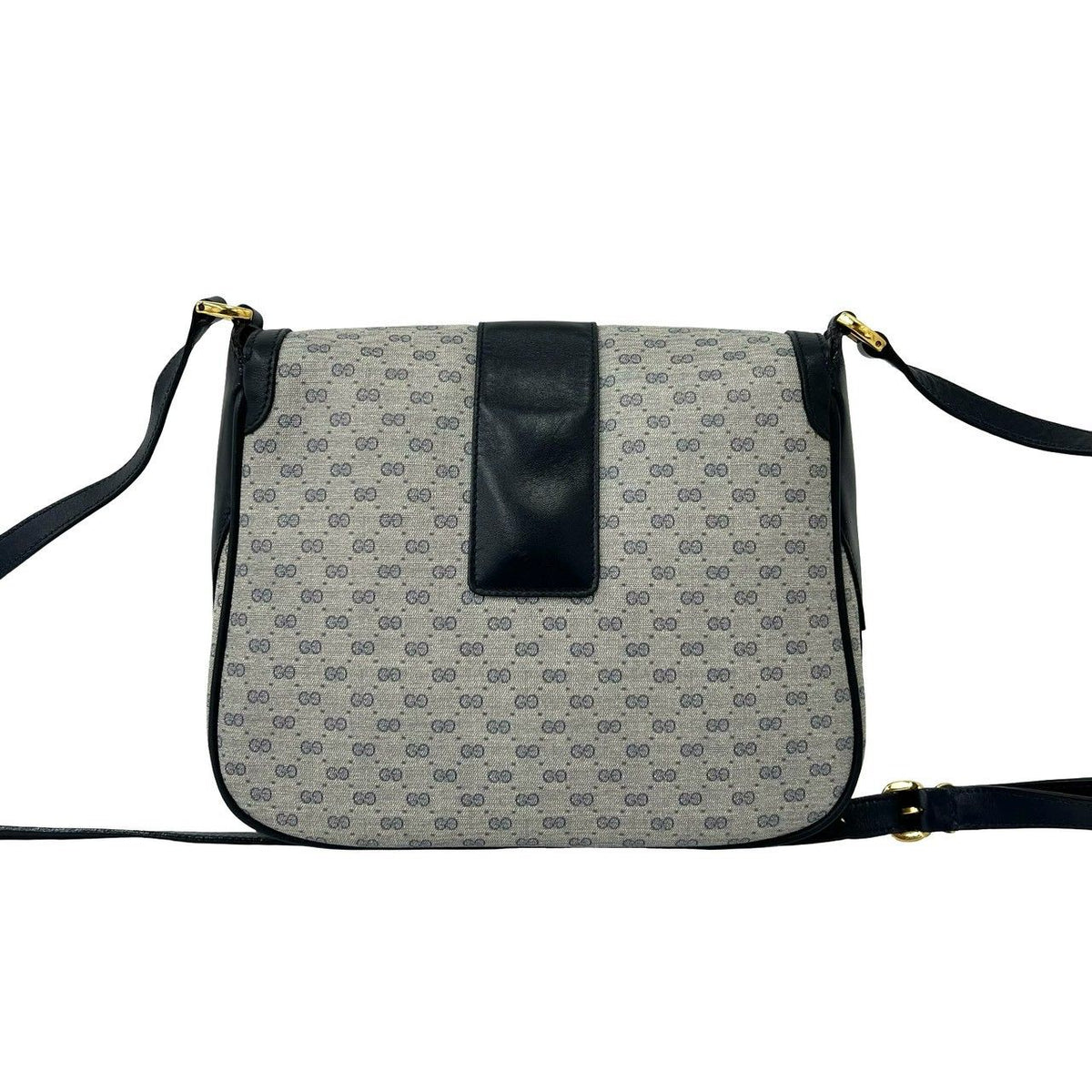 Gucci Vintage Micro GG Logo Leather Shoulder Bag Pochette Crossbody Navy — view 3