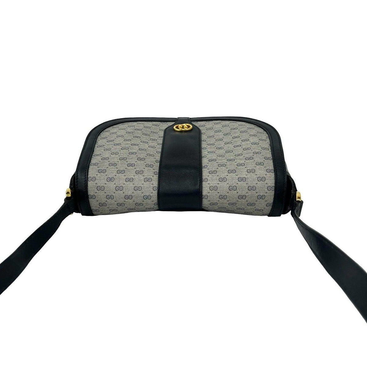 Gucci Vintage Micro GG Logo Leather Shoulder Bag Pochette Crossbody Navy — view 4
