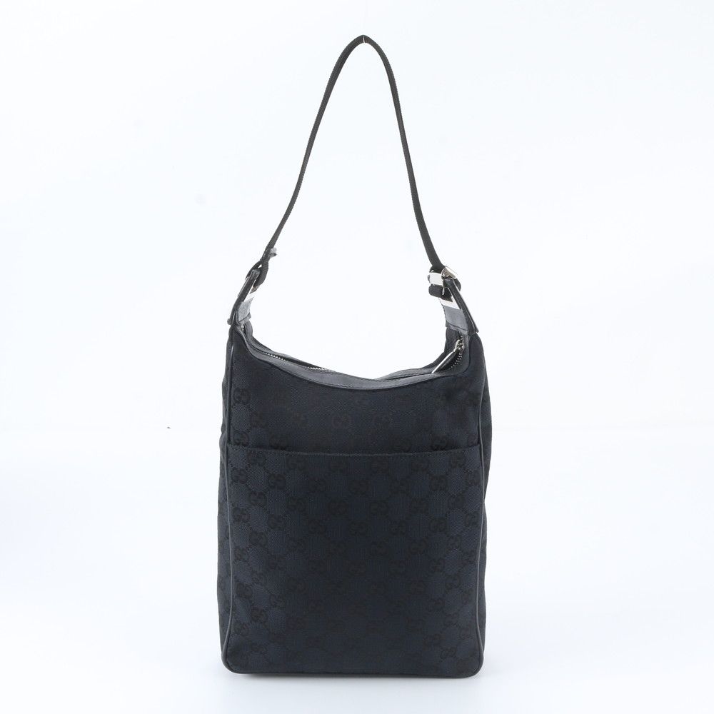 Gucci GG Canvas Leather Shoulder Bag Hand Black — view 3