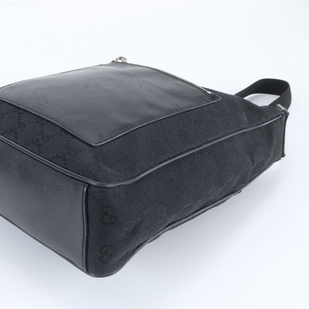 Gucci GG Canvas Leather Shoulder Bag Hand Black — view 4