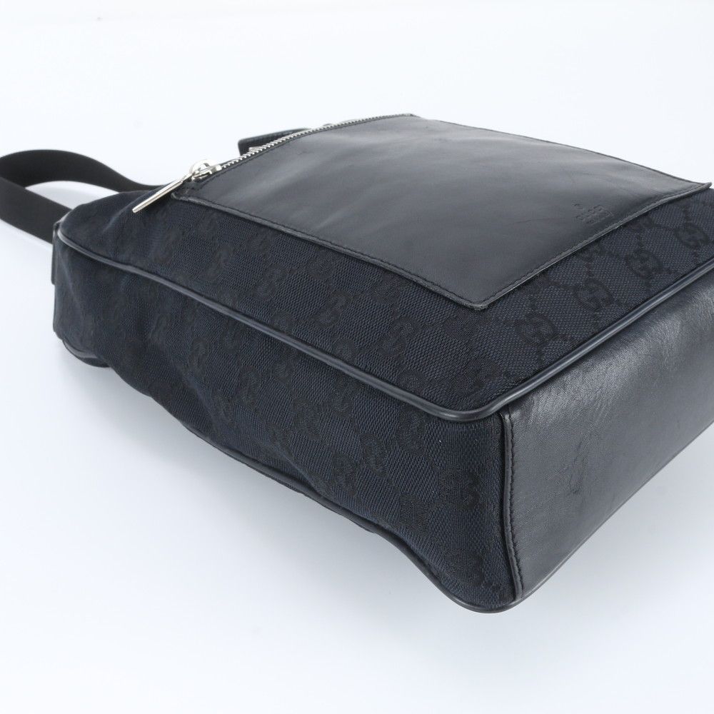 Gucci GG Canvas Leather Shoulder Bag Hand Black — view 6