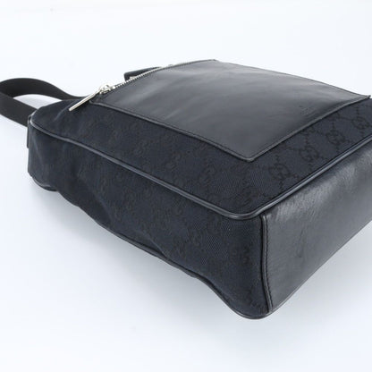 Gucci GG Canvas Leather Shoulder Bag Hand Black — view 6