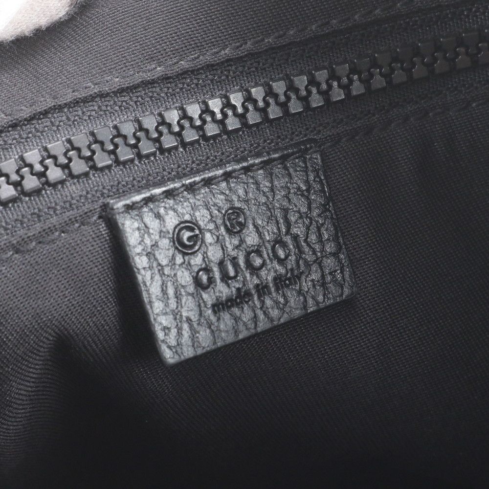 Gucci GG Nylon Leather Shoulder Bag Crossbody Messenger Black — view 8
