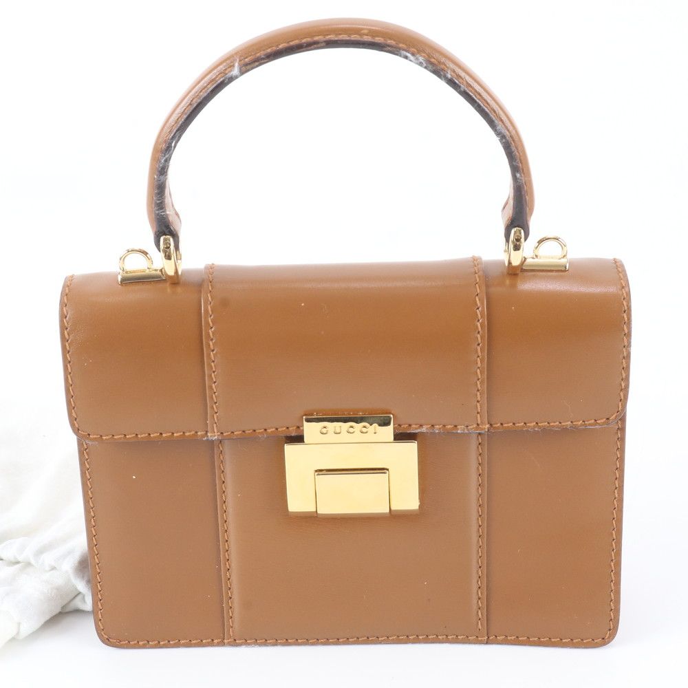 Gucci 007 23 Leather Handbag Brown