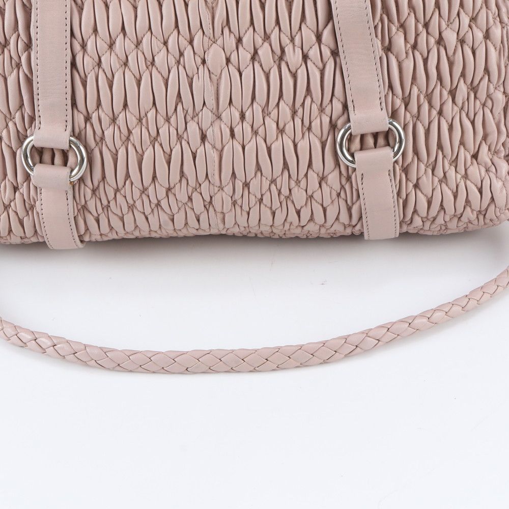 Miu Miu Matelasse Leather 2-Way Shoulder Bag Crossbody Hand Tote Pink — view 2