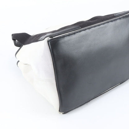 Balenciaga Navy Cabas Leather Canvas Tote — view 5